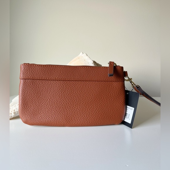 NWT Nanette Lepore Molie Tech Wristlet in Whiskey Vegan Leather - Picture 4 of 6